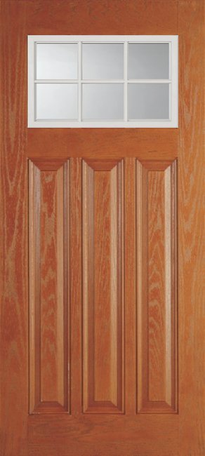 Alliance O818-6P-SDL6-BLE fiberglass entry door, textured oakgrain