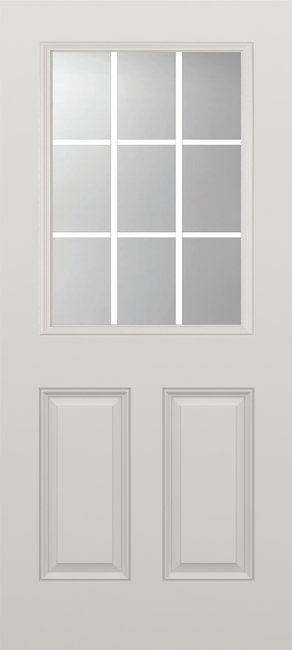 Alliance S672-2PU-GBG9-CL fiberglass entry door, smooth