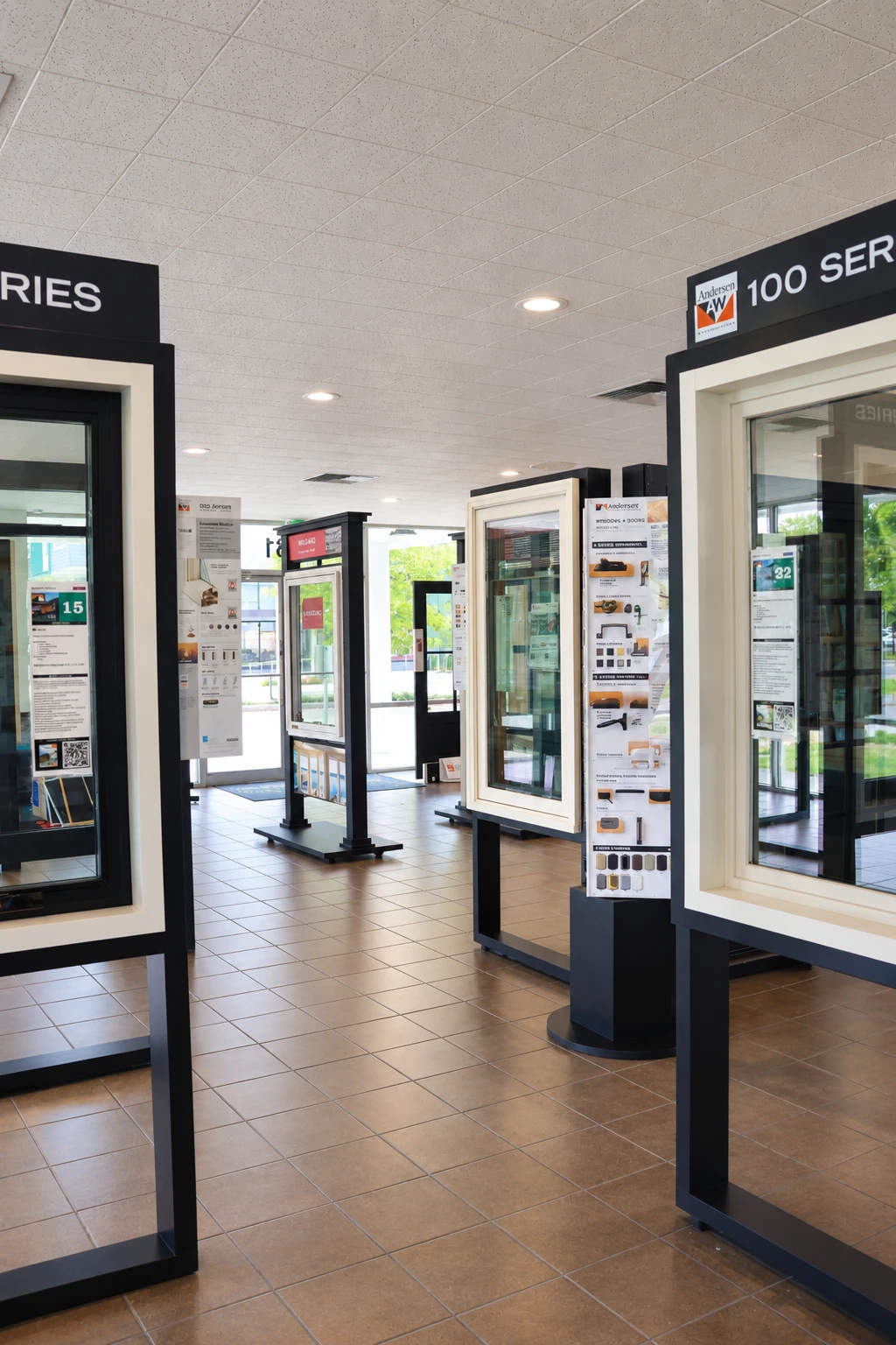 Window displays inside the Tukwila showroom