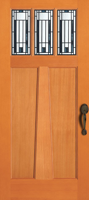 36933-AM Fir exterior wood door in douglas fir